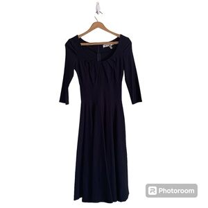 Muxxn Vintage Inspired Retro 50s A-Line Fit & Flare Dress Navy Blue Size 6 Small